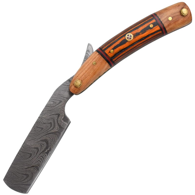 Old Ram Straight Razor | Straight Edge-Razor Sharp High Hardness Real Damascus Steel Cutthroat Straight Edge-Blade | Barber Razor (347) - Image 2